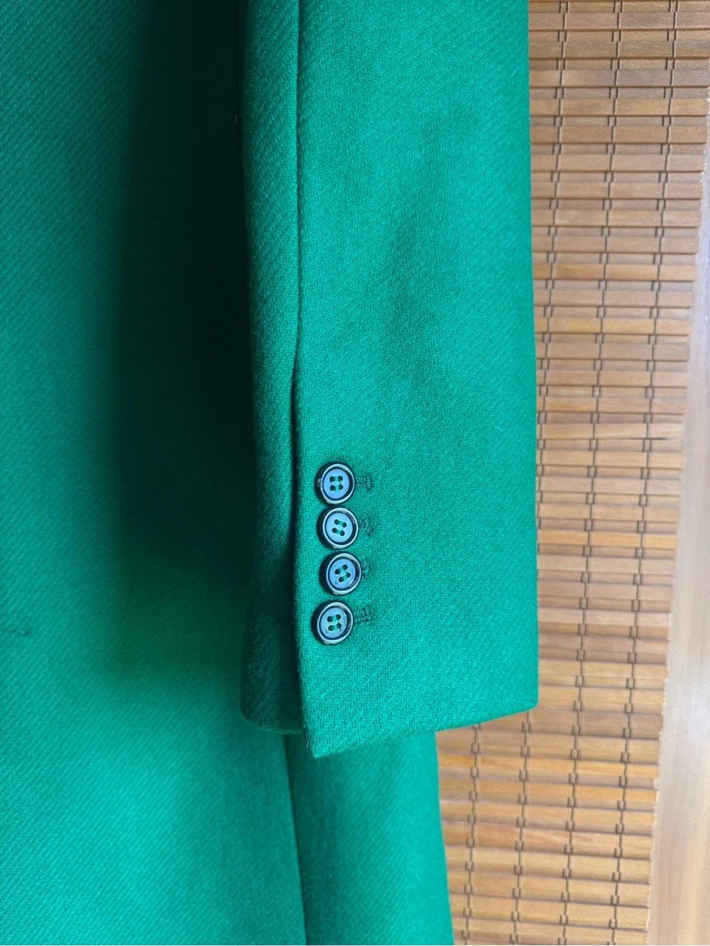 ZARA Women's Double-Breasted Kelly Green Manteco Wool Long Coat Size Small - Picture 7 of 11